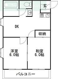 アーバンハイム 2DKの間取図画像