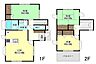 間取り：３ＬＤＫ、土地面積１０９．７９ｍ２、建物面積７７．６６ｍ２　間取り図です。