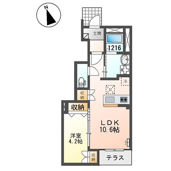 仮称）松戸市六高台1丁目新築アパート ｜千葉県松戸市六高台1丁目(賃貸アパート1LDK・1階・40.08㎡)の写真 その4