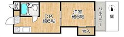 グランディール荒神口 1DKの間取図画像