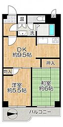 シャルム野中南公園 2DKの間取図画像