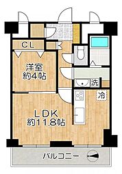 近鉄淀川リバーサイドマンション 1LDKの間取図画像