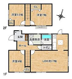 長浜市湖北町猫口「中古戸建」 3LDKの間取り