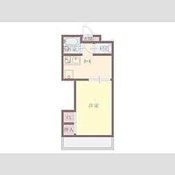 第2森レジデンス 1DKの間取図画像