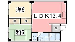津田ビル 2LDKの間取図画像