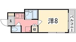 ルックレジデンス姫路3 1Kの間取図画像