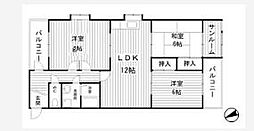 メゾンやすむろ2棟 3LDKの間取図画像