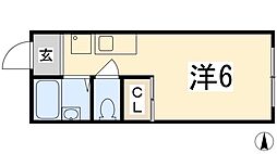 Feelice垣内 1Kの間取図画像