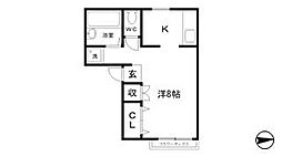 サンライフまつもと 1Kの間取図画像