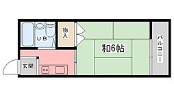 リバーサイドヴィラ姫路F棟 1Kの間取図画像
