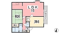 ウインディア御立A棟 2LDKの間取図画像