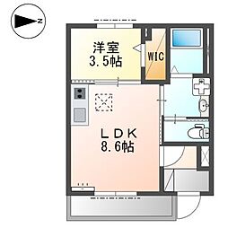 グラン・クレスト 1LDKの間取図画像