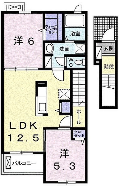 兵庫県姫路市花田町小川(賃貸アパート2LDK・2階・57.32㎡)の写真 その2