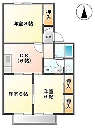 アベニュー平野 3DKの間取図画像