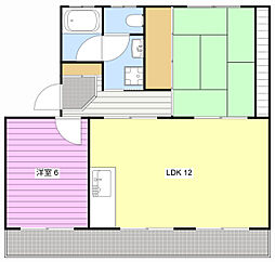 ヴィラコンフォート下俣南 2LDKの間取図画像