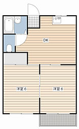 フォーブルルネサンス 2DKの間取図画像