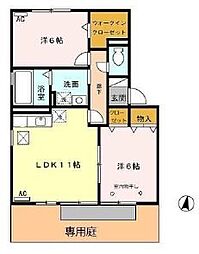 メロニス 2LDKの間取図画像