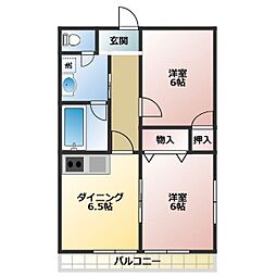 レーニア 2DKの間取図画像