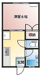 ウイングC 1Kの間取図画像