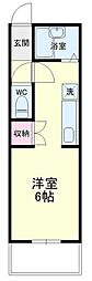 ラベンダータウンB 1Kの間取図画像