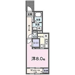 掛川市北門アパート 1Kの間取図画像