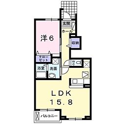 M・アメニティB 1LDKの間取図画像