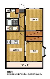 梅の里2 2LDKの間取図画像