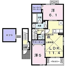スキャット 2LDKの間取図画像