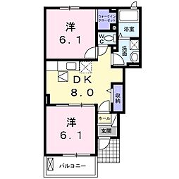 LOVELY 2DKの間取図画像