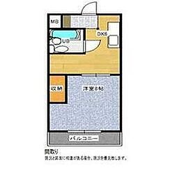 メゾンMORI 1DKの間取図画像