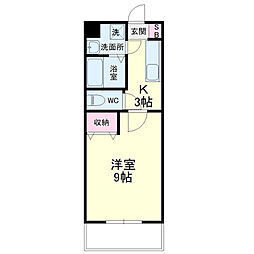 ブランシェ 1Kの間取図画像