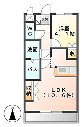 オリエンタルハイツ 1LDKの間取図画像
