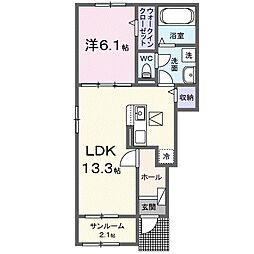 ラプンツェル 1LDKの間取図画像