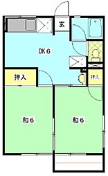 シティハイムREIMY 2DKの間取図画像