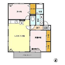 チェリー・ハウス2 2LDKの間取図画像