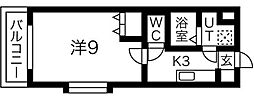 MYU2 1Kの間取図画像