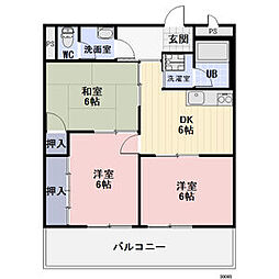 Surplusルージュ 3DKの間取図画像