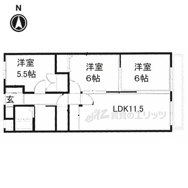 大阪府枚方市西船橋２丁目(賃貸マンション3LDK・5階・60.00㎡)の写真 その2