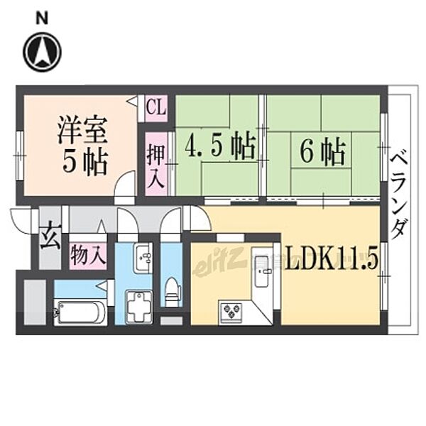 奈良県大和高田市幸町(賃貸マンション3LDK・6階・61.14㎡)の写真 その2