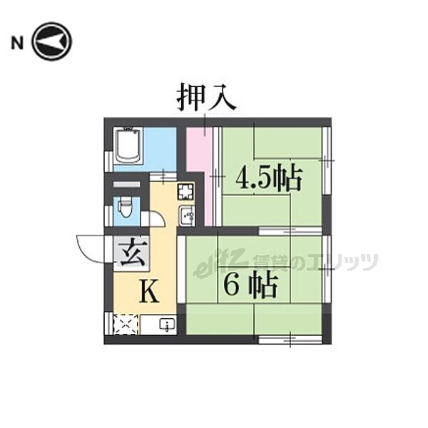 奈良県奈良市大宮町４丁目(賃貸アパート2K・2階・30.00㎡)の写真 その2