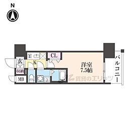 Osaka Metro中央線 長田駅 徒歩10分の賃貸マンション 14階1Kの間取り