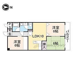 第6サンコウヒルズ北館 3LDKの間取図画像