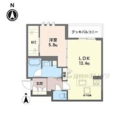 ジェイエイチエスプレミア西大寺 1LDKの間取図画像