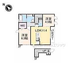 カサベルデ暖華 2LDKの間取図画像