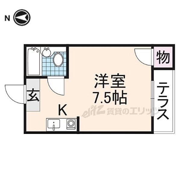 香里グリーンハイツ 106｜大阪府寝屋川市香里新町(賃貸アパート1R・1階・16.00㎡)の写真 その2