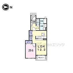サンリットヴィラB 1LDKの間取図画像