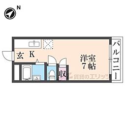 ハイツ内田 ワンルームの間取図画像
