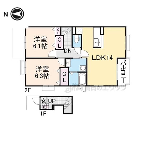 奈良県御所市大字東松本(賃貸アパート2LDK・2階・63.43㎡)の写真 その2