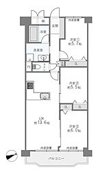 千里山サニーハイツ 3LDKの間取図画像