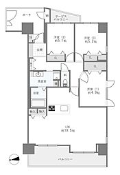 メロディーハイム鶴見パークオアシス 3LDKの間取図画像